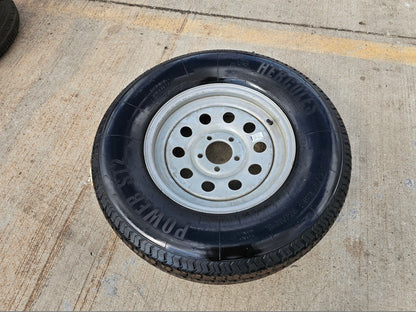 (1) 15x5 Dexstar Steel Trailer wheel rim tire 5x4.5 5x114.3