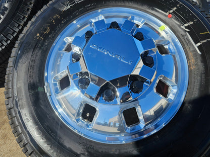 18" GMC Sierra 3500 DENALI Dually rims wheels OEM 14127 14129 8x210 MICHELIN NEW