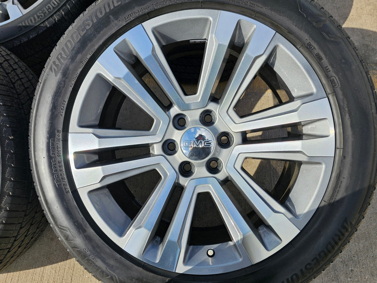22" GMC Yukon DENALI OEM 5822 wheels rims tires Sierra SET BRIDGESTONE