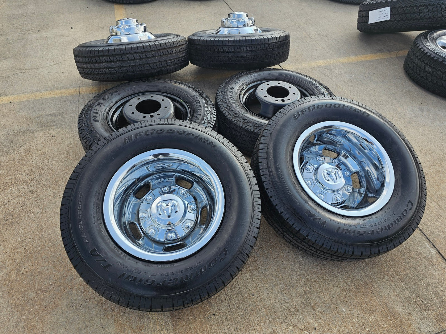 17" Dodge Ram 3500 Dually Laramie 8x200 wheels rims 2703 2704 OEM tires