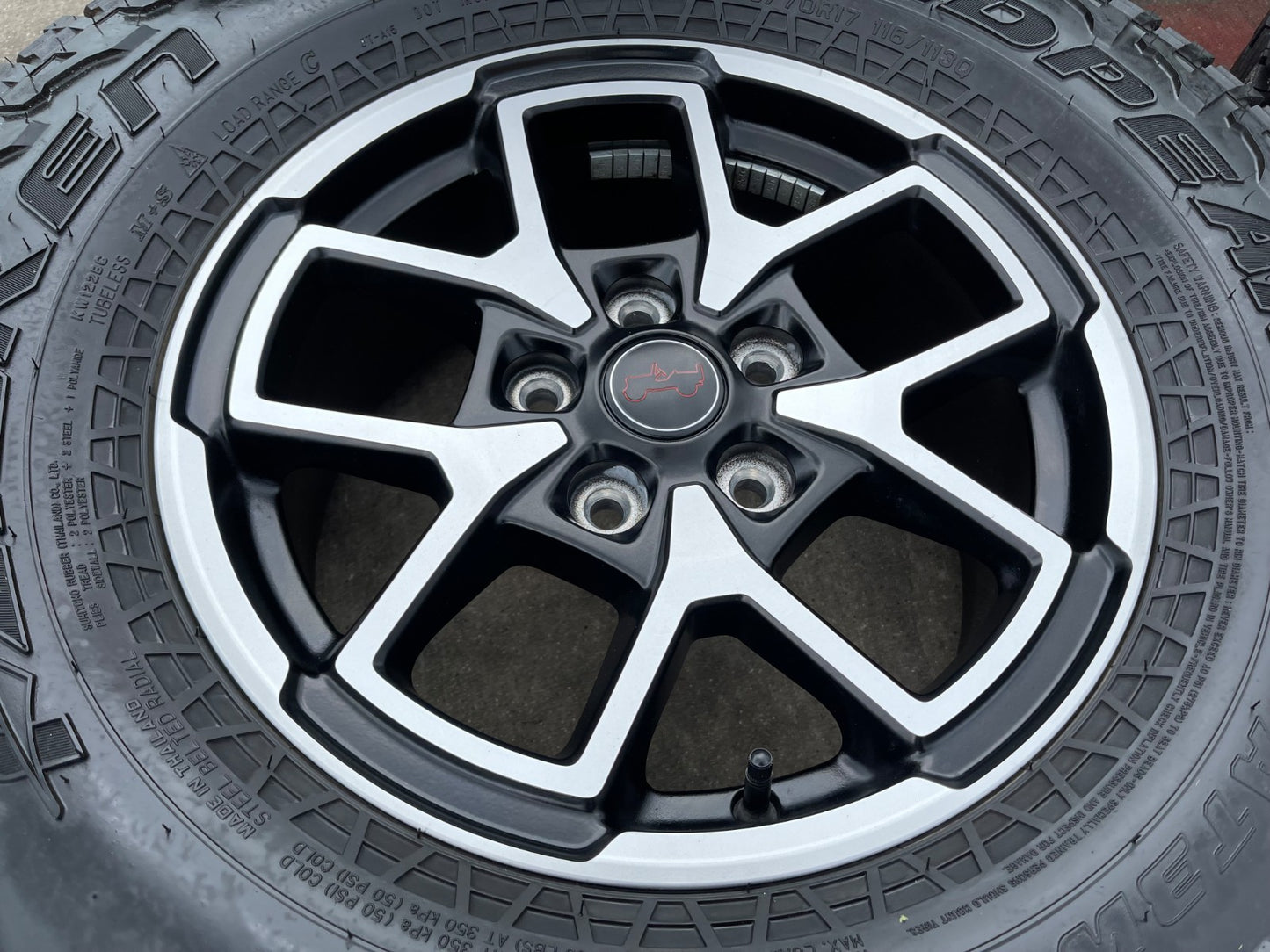 17" Jeep Wrangler Rubicon OEM 95730 9327 wheels rims Gladiator FALKEN A/T 33"
