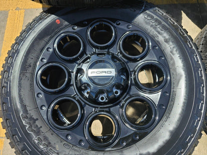 20" Ford F-250 F-350 OEM black TREMOR wheels rims 10484 A/T2 tires 2023 2024 NEW