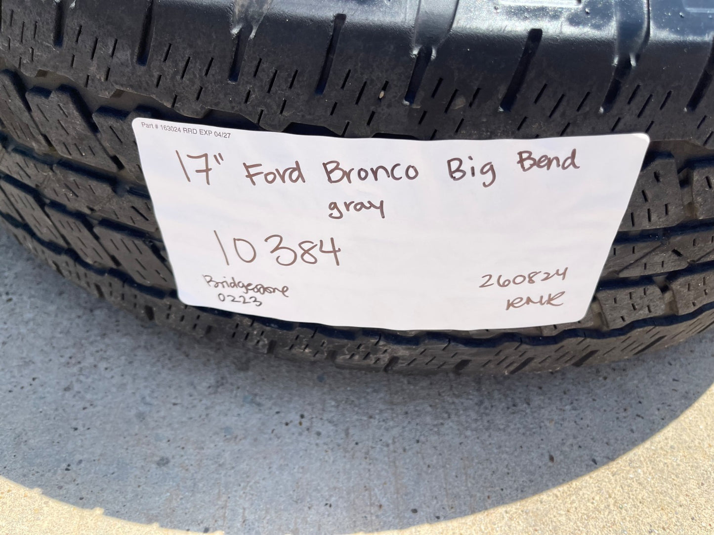 17" Ford Bronco Big Bend wheels rims 10384 OEM Ranger SET BRIDGESTONE A/T