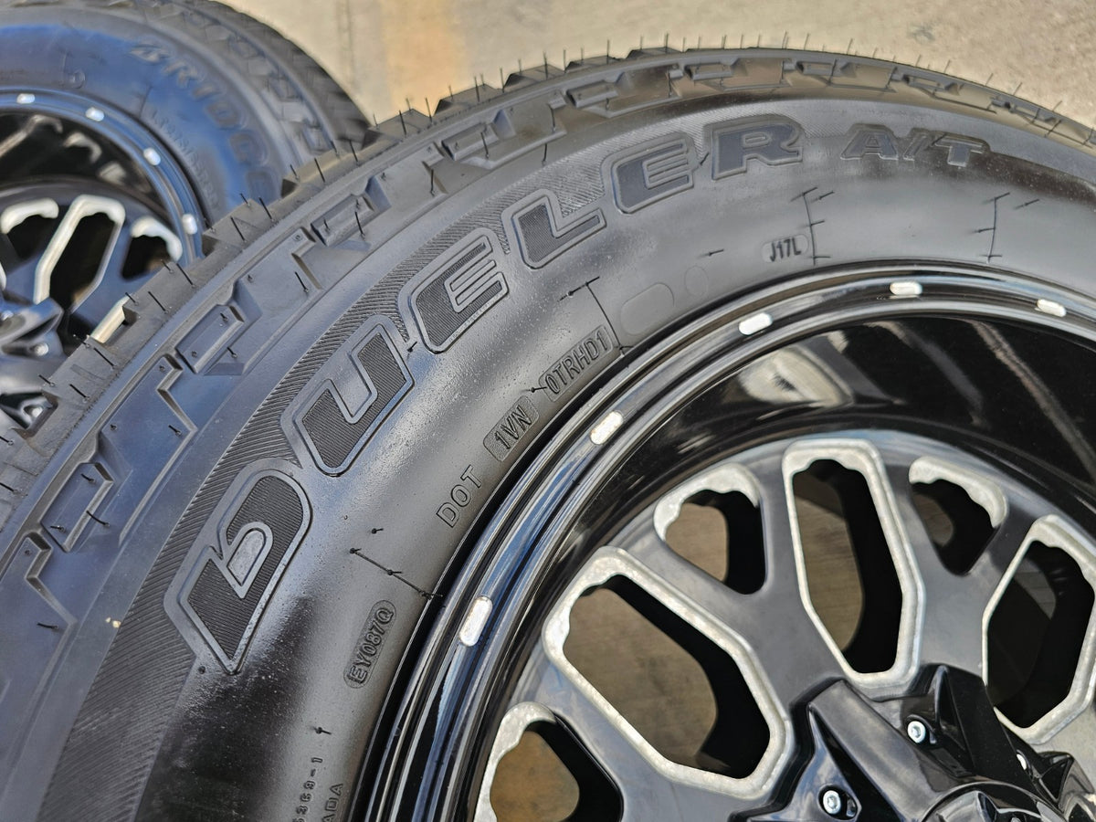 20" 20x10 FUEL Stroke D611 Ford F-250 F-350 wheels rims -18 SET BRIDGESTONE A/T