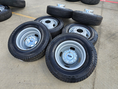 (6) 17" Ford F-350 Dually OEM rims wheels 3615 99016 tires SET MICHELIN M/S2 NEW