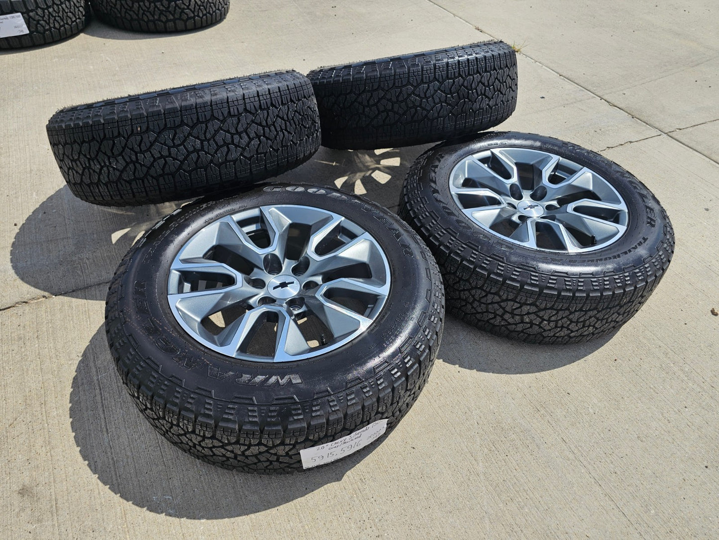 20" Chevy Silverado 1500 Tahoe OEM 5915 5916 wheels rims SET 2026 GOODYEAR
