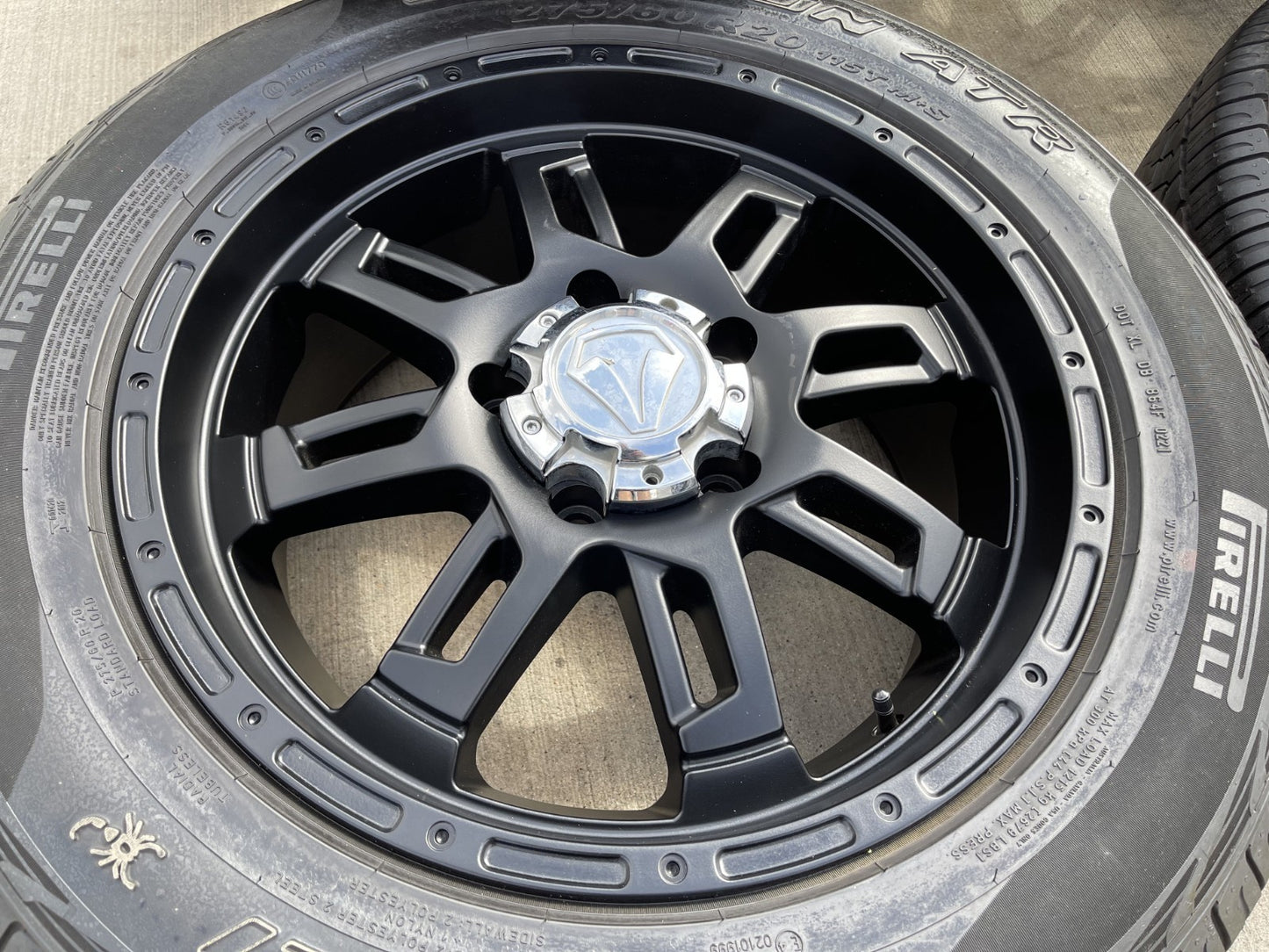 20" Toyota Tundra Sequoia T FORCE TSS TRD OEM black wheels rims 5x150 PIRELLI