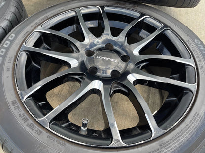 18x8 18" Lorenzo WL036 wheels rims tires 5x4.5 5x114.3 Camry Accord Mustang