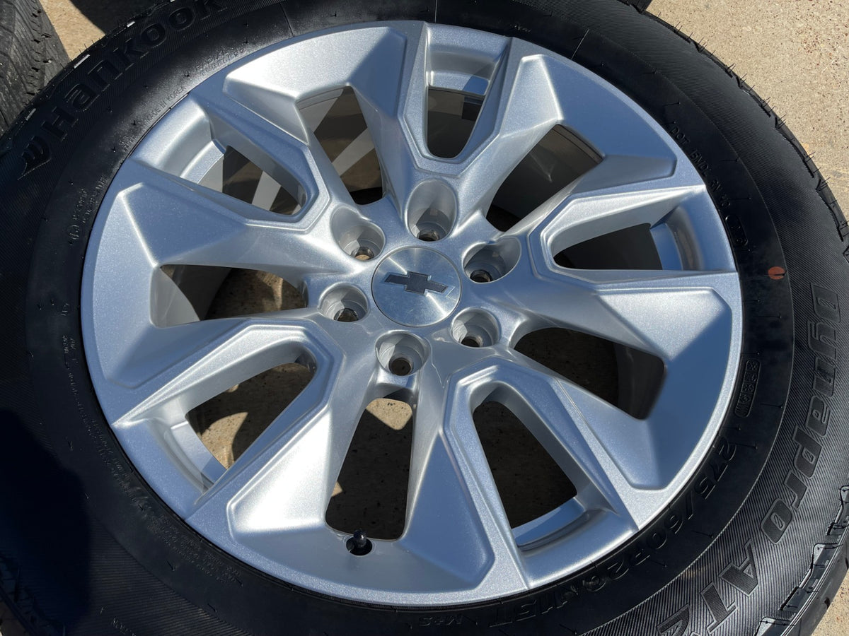 20" Chevy Silverado 1500 Tahoe OEM 5915 5916 wheels rims SET HANKOOK A/T2 NEW