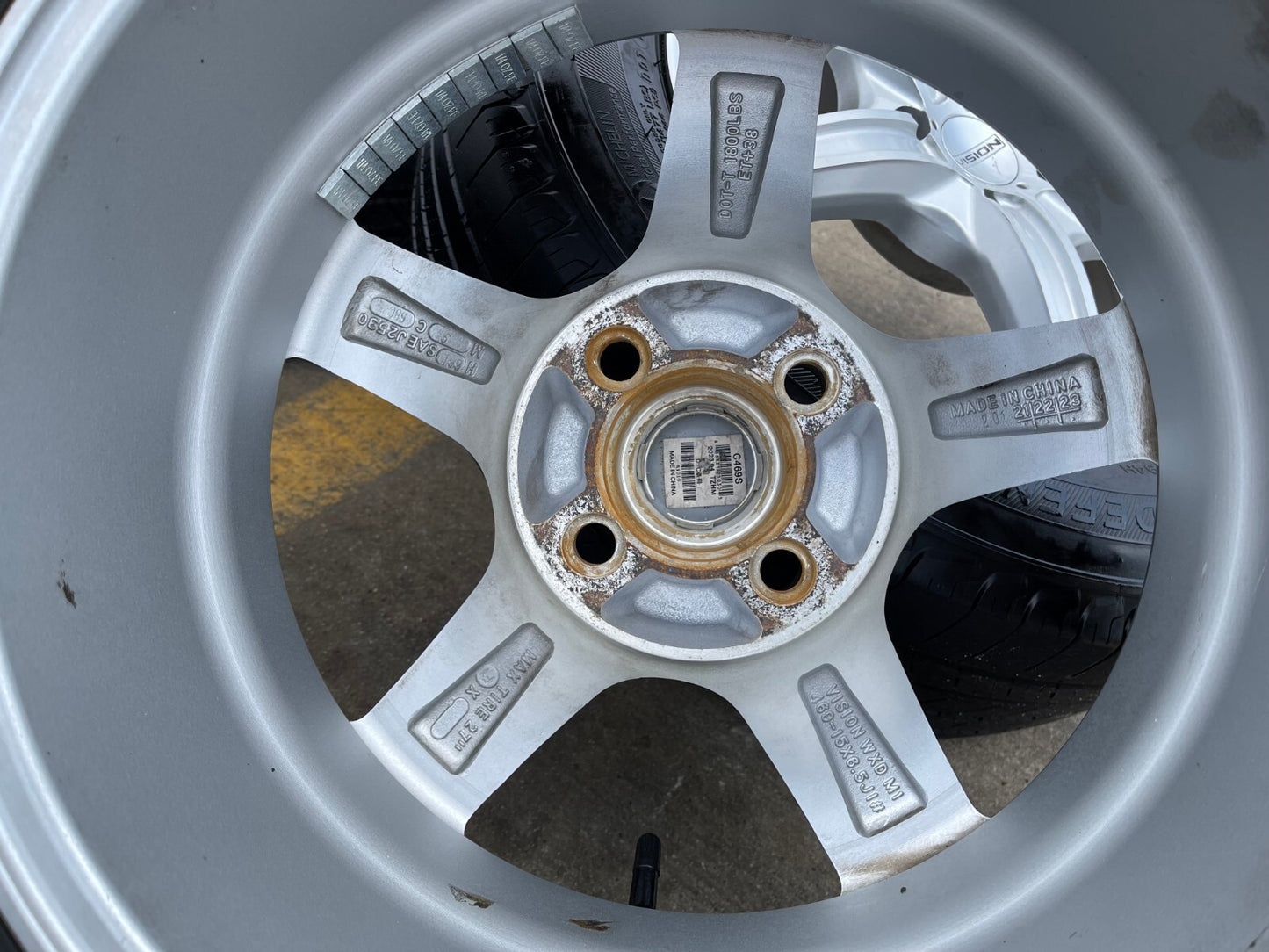 15" 15x6.5 Vision 469 Nissan Kicks Versa wheels rims tires 4x100