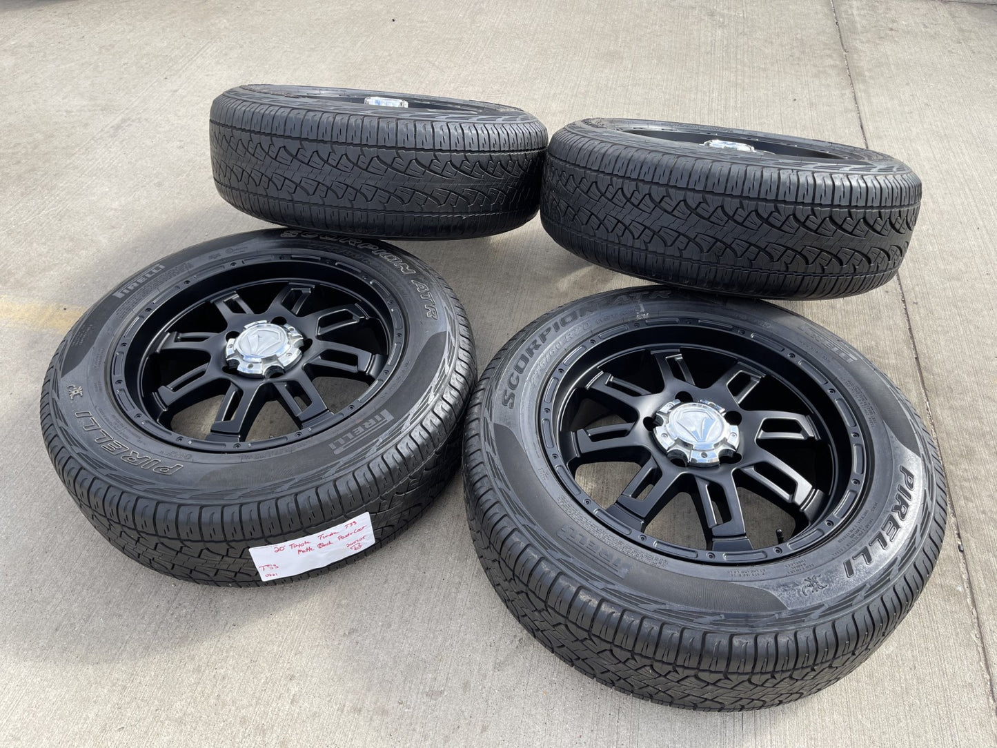 20" Toyota Tundra Sequoia T FORCE TSS TRD OEM black wheels rims 5x150 PIRELLI