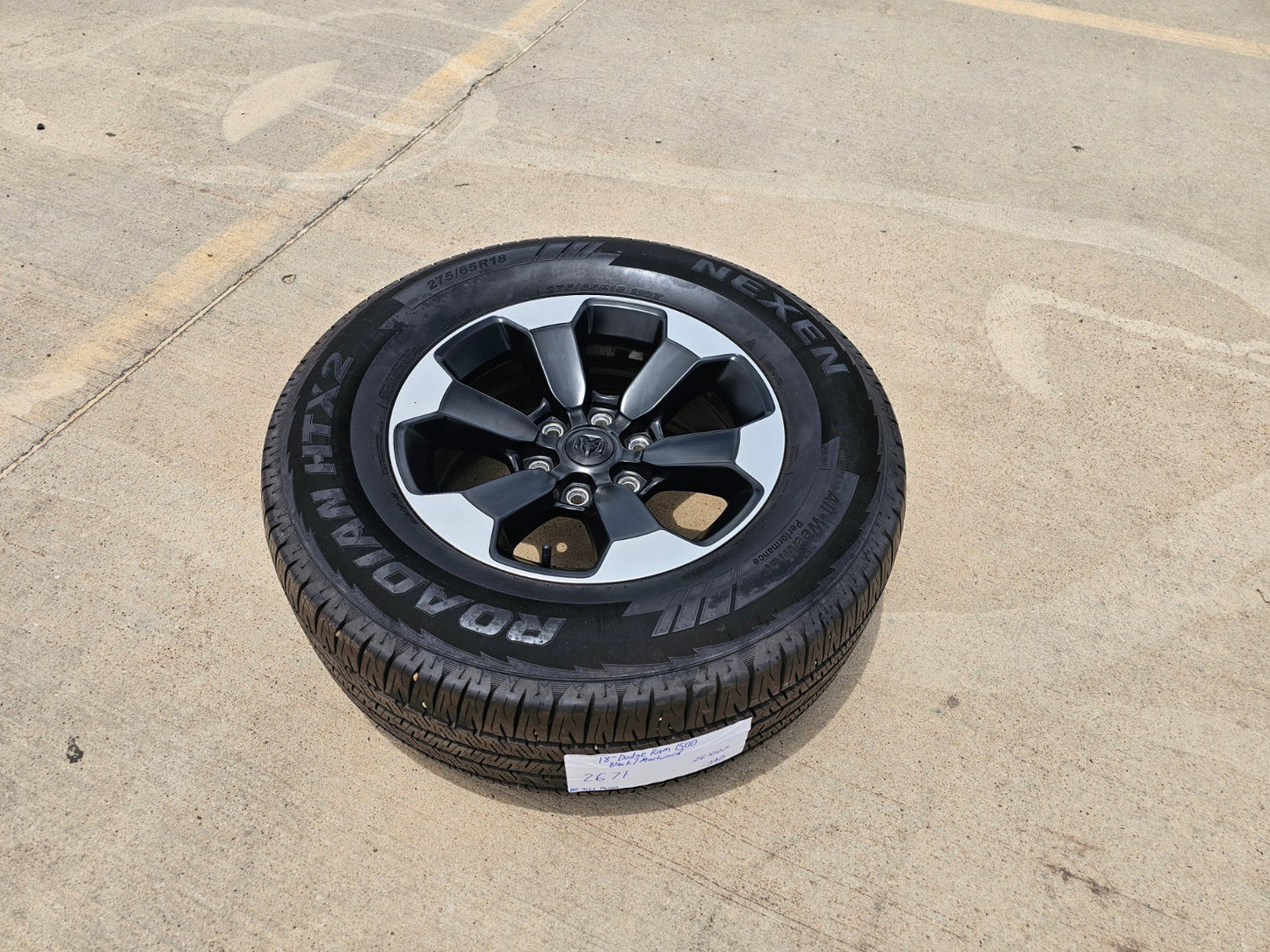 18" Dodge Ram 1500 Rebel Black OEM wheel rim 2671 tire single NEXEN