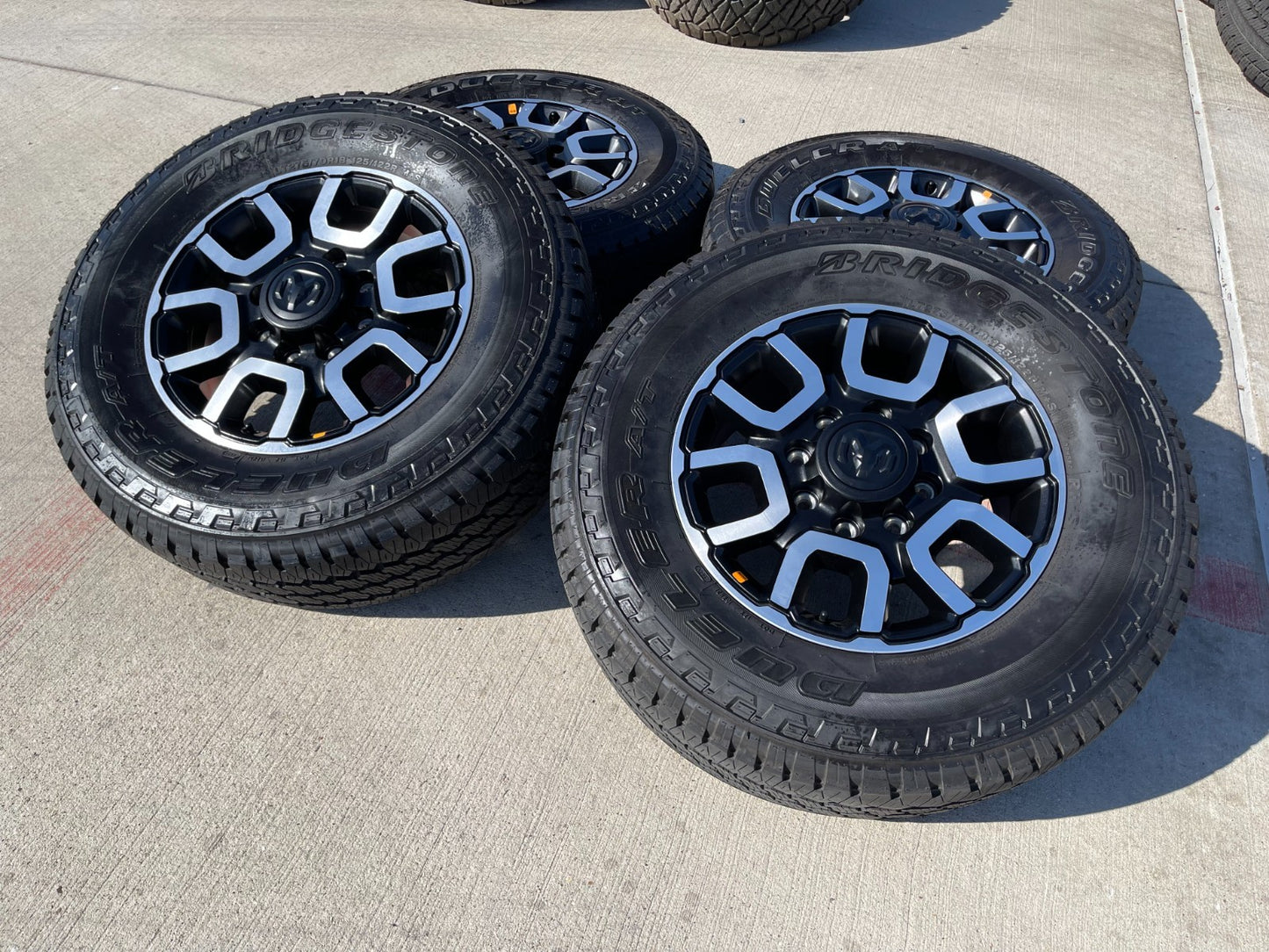 18" Ram 2500 3500 LARAMIE OEM wheels rims 2694 tires BRIDGESTONE A/T NEW 2026