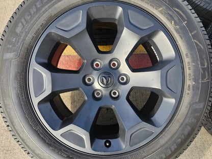 20" Dodge Ram 1500 OEM Laramie Black 2680 wheels rims 2024 2025 2026 MICHELIN
