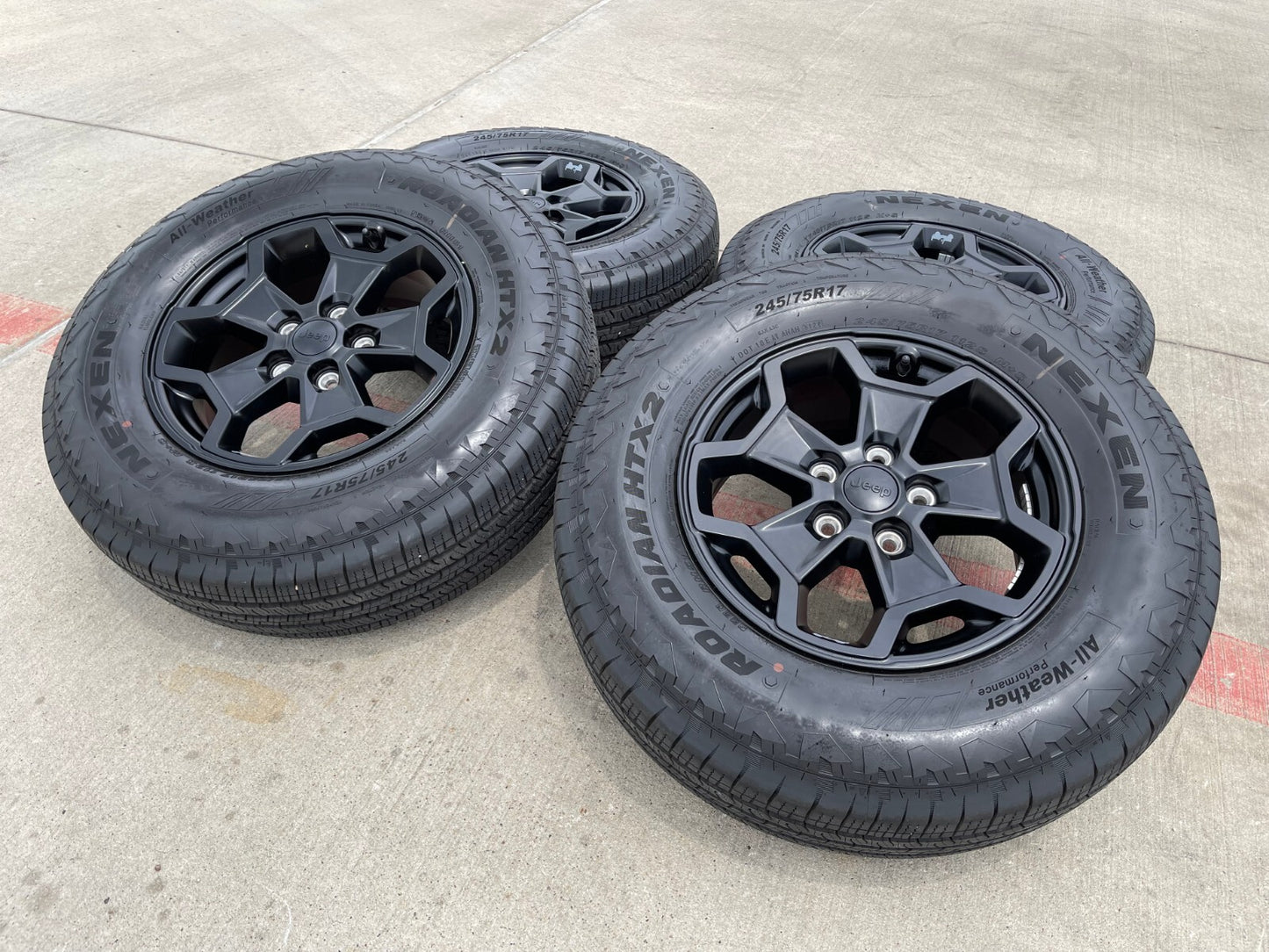 17" Jeep Wrangler SPORT OEM wheels rims tires 9237 black 2023 2024 2025 2026 NEW