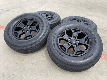 17" Jeep Wrangler SPORT OEM wheels rims tires 9237 black 2023 2024 2025 2026 NEW