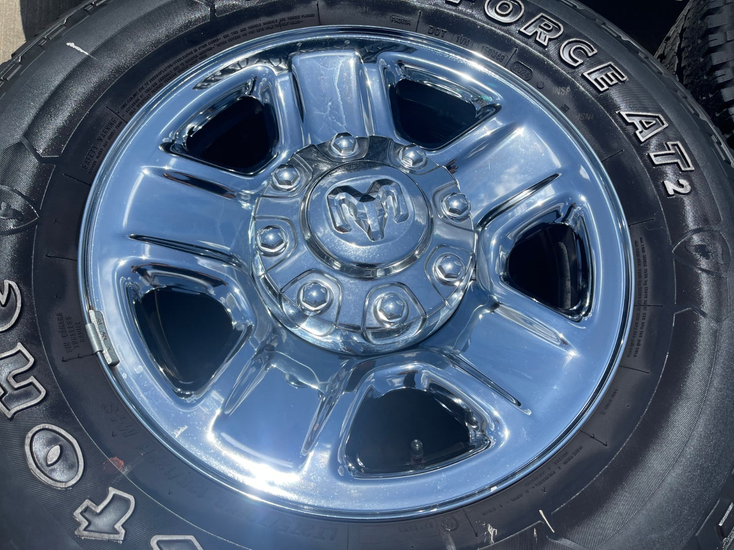 18" Dodge Ram 2500 3500 STEEL chrome OEM 2473 wheels rims SET FIRESTONE A/T2