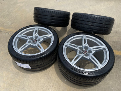 19" + 20" Chevy Corvette C8 OEM 14007 14008 wheels rims SET MICHELIN 2020-2027