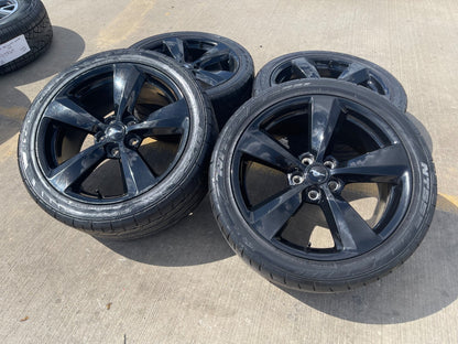 19" Ford Mustang GT OEM 10158 black wheels rims tires SET