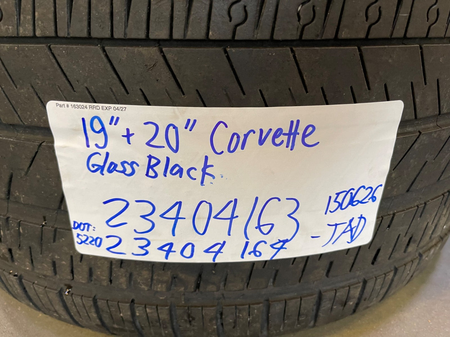 19" + 20" Chevy Corvette C8 OEM 14007 14008 wheels rims BLACK MICHELIN 2020-2027