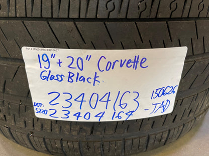 19" + 20" Chevy Corvette C8 OEM 14007 14008 wheels rims BLACK MICHELIN 2020-2027