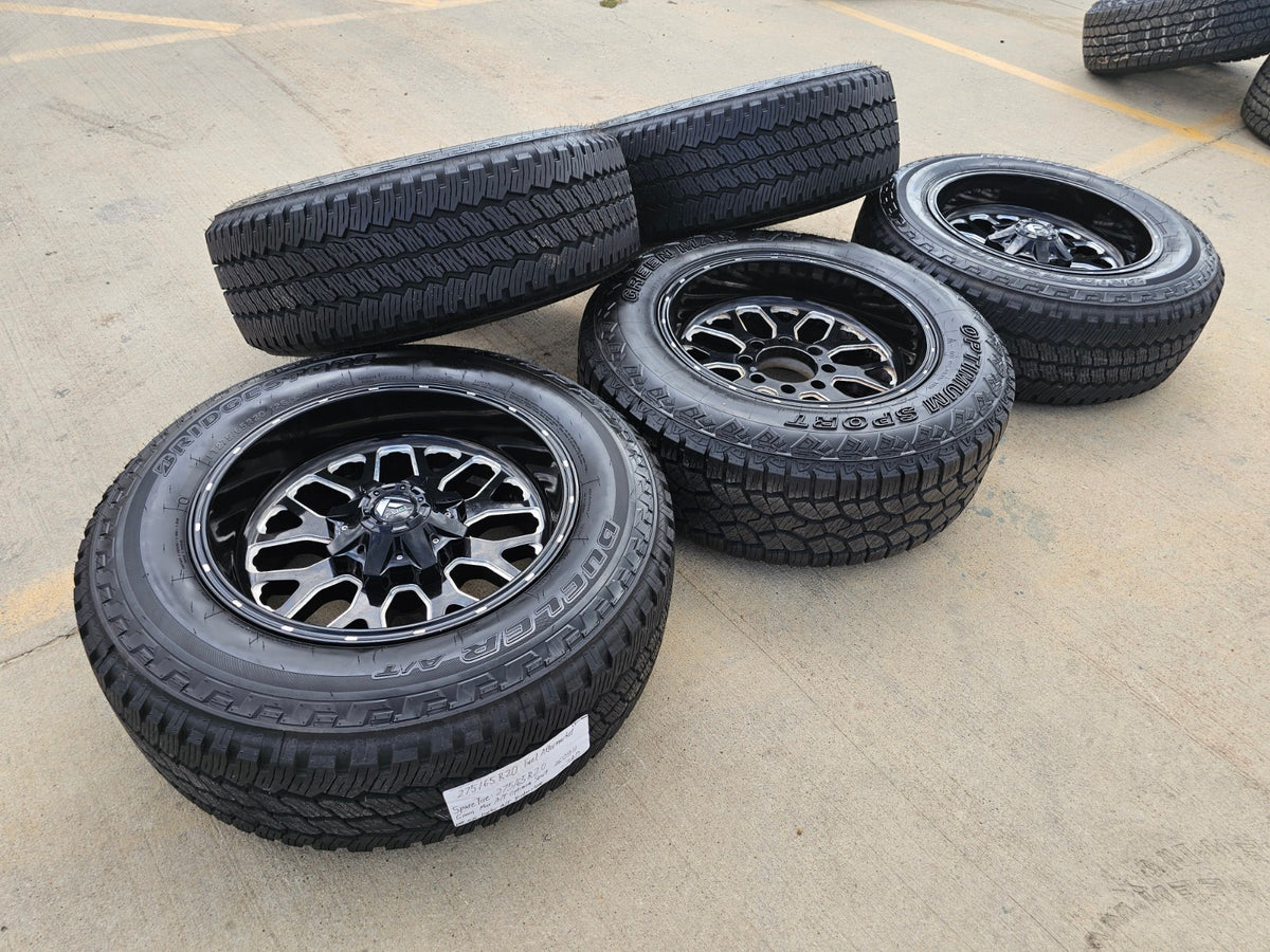20" 20x10 FUEL Stroke D611 Ford F-250 F-350 wheels rims -18 SET BRIDGESTONE A/T