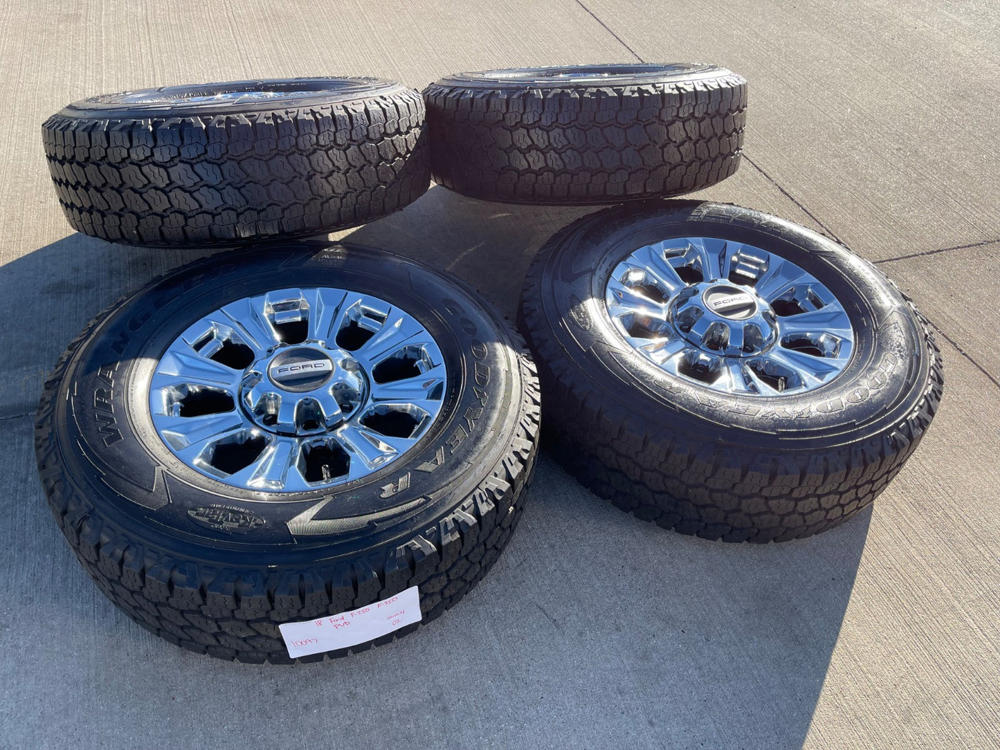 18" Ford F-250 F-350 OEM rims wheels 10097 tires GOODYEAR A/T