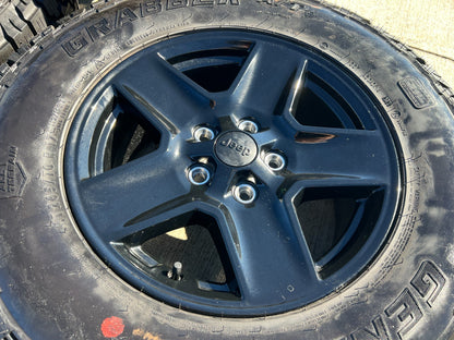 17" Jeep Gladiator BLACK OEM wheels rims 9235 Wrangler 2023 2024 2025 NEW