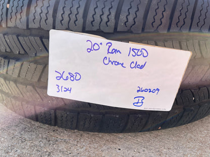 (1) 20" Dodge Ram 1500 OEM Laramie CHROME 2680 wheel Spare 2024 2025 2026