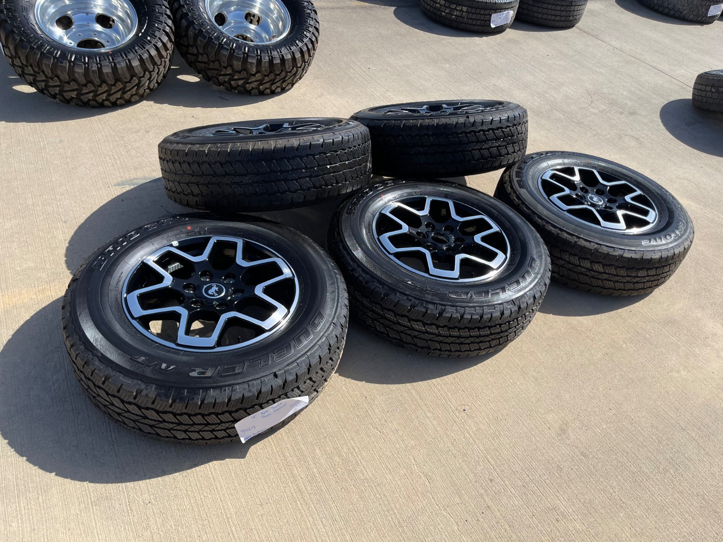18" Ford Bronco wheels rims black 95213 Ranger tires tires BRIDGESTONE A/T SET