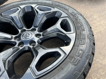 22" Dodge Ram 1500 OEM Laramie wheels LIMITED Gray 2685 2727 tires