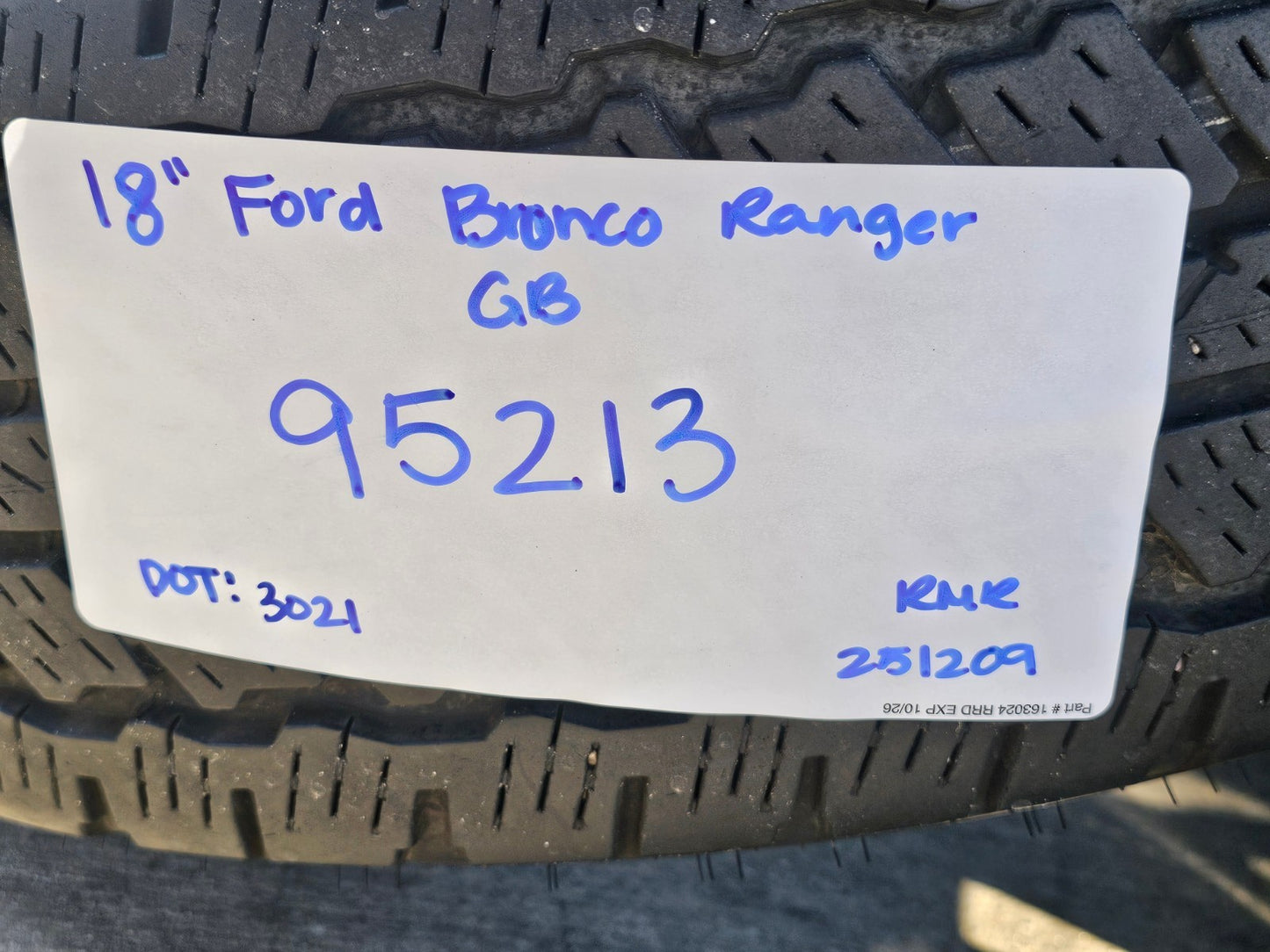 18" Ford Bronco wheels rims tires black 95213 Ranger 2023 2024 2025 2026