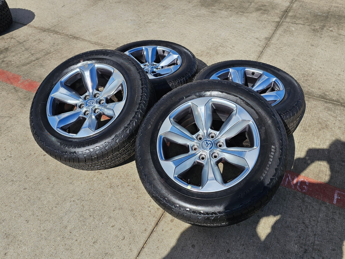 20" Dodge Ram 1500 OEM Laramie wheels rims 2681 tires HANKOOK DYNAPRO A/T2