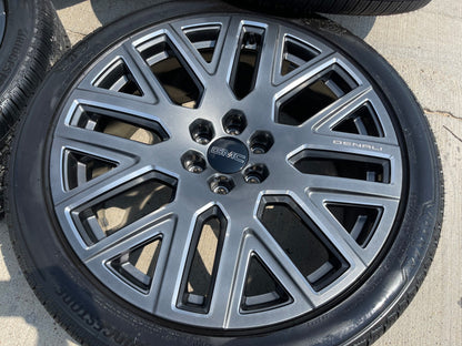 24" GMC Yukon Sierra DENALI OEM wheels rims BRIDGESTONE 2024 2025 2026 2027 NEW