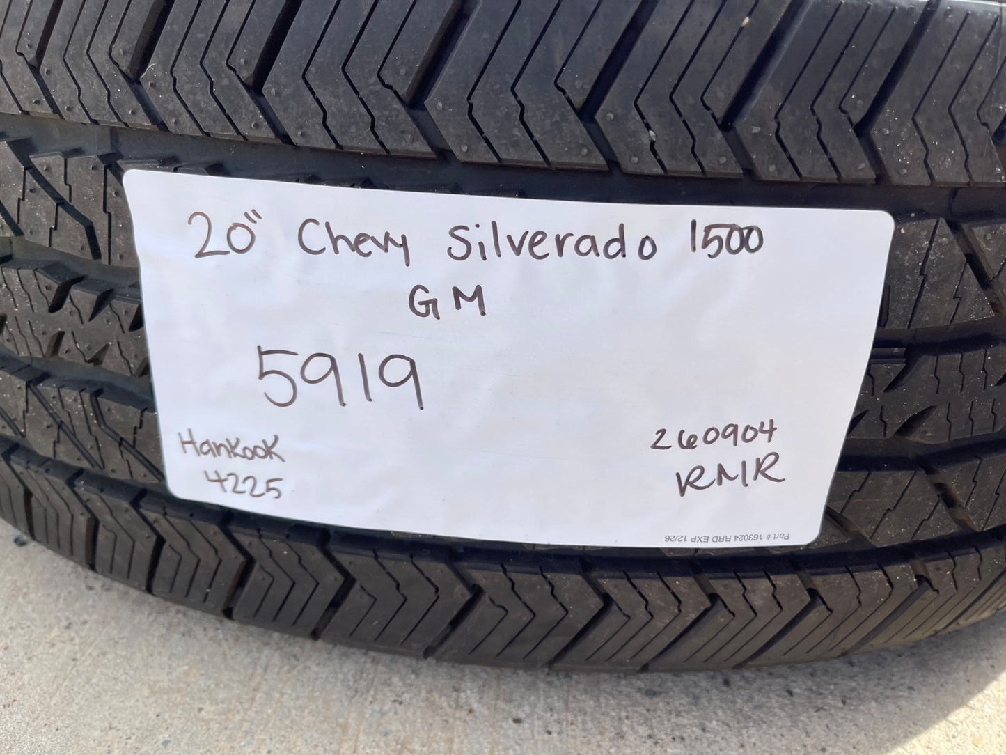 20" Chevy Tahoe Silverado OEM 5919 wheels rims GMC Yukon tires HANKOOK A/T2 NEW