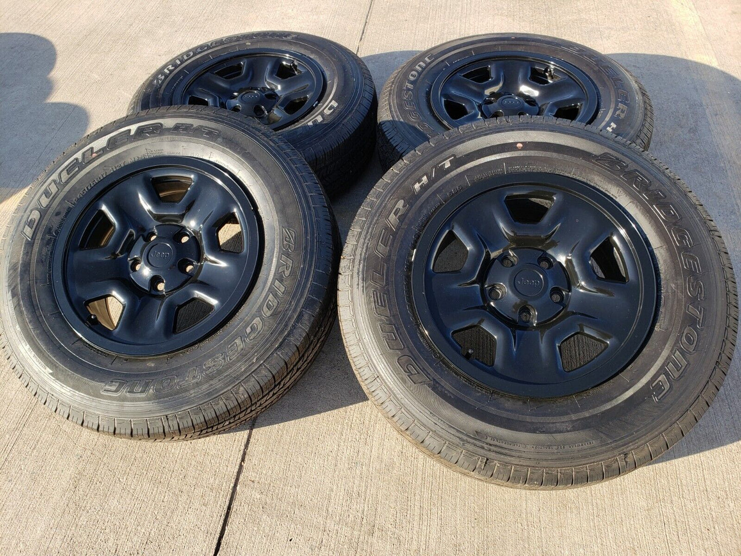 17" Jeep Wrangler SPORT OEM wheels rims tires 9240 9220 black NEW
