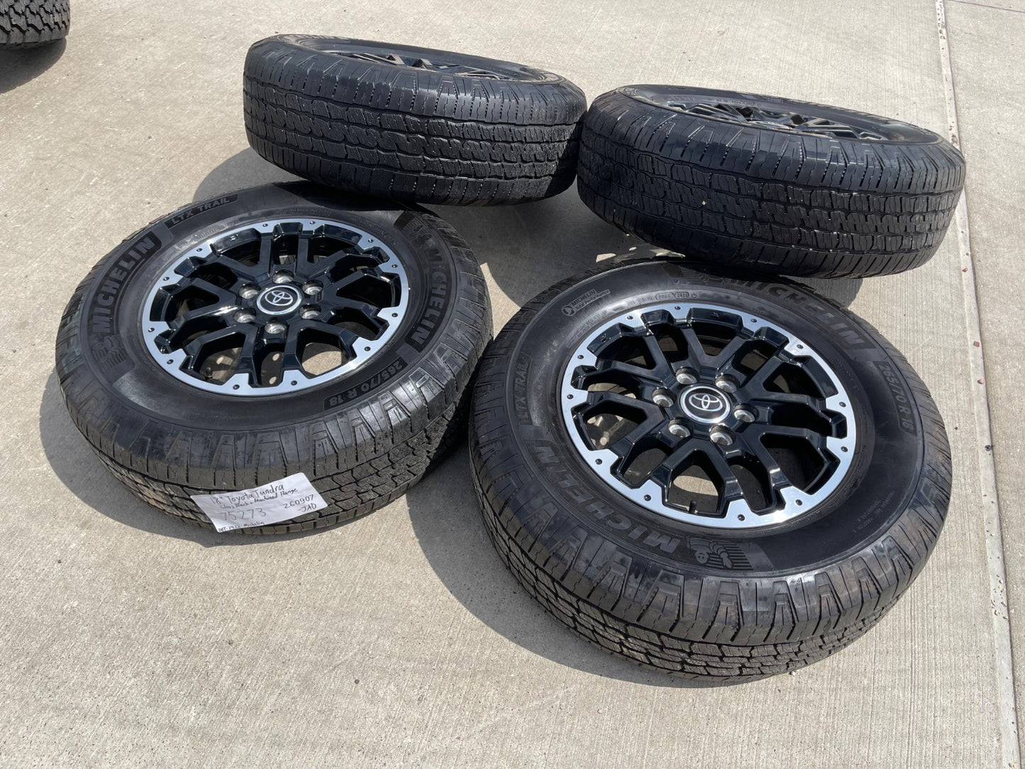 18" Toyota Tundra TRD OEM black wheels rims 75273 Sequoia SET MICHELIN