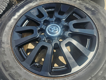 18" Toyota Land Cruiser OEM 95953 wheels rims BLACK Tundra Sequoia A/T SET NEW