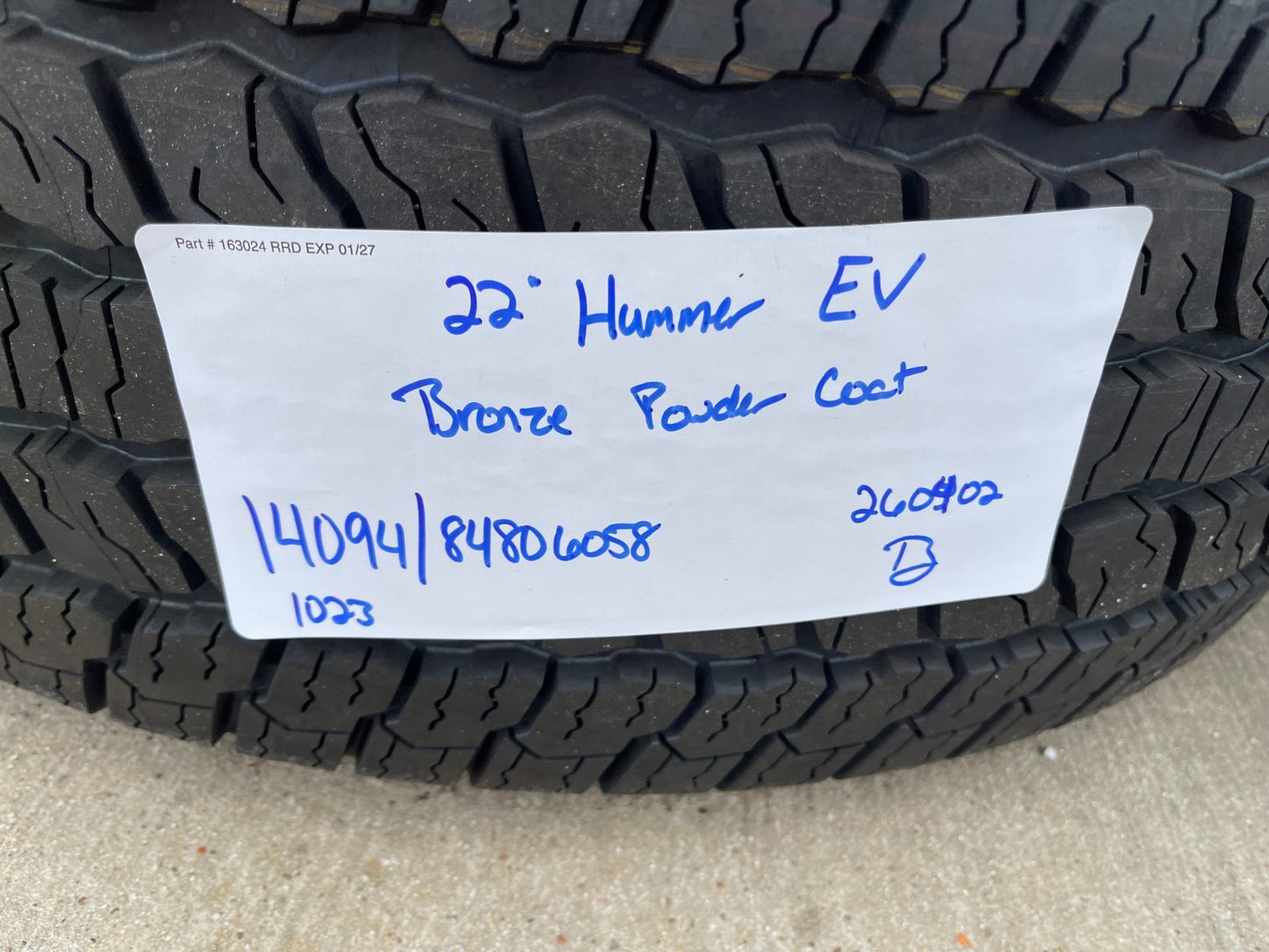 22" Hummer EV HEV 2500 OEM 8x165 14094 wheels rims 2024 2025 2026 NEW GOODYEAR