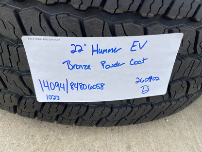 22" Hummer EV HEV 2500 OEM 8x165 14094 wheels rims 2024 2025 2026 NEW GOODYEAR
