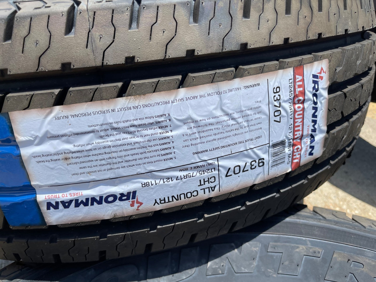 (4) 245/75/17 Ironman All Country CHT tires 245/75/17 M+S LT 10 ply LRE NEW