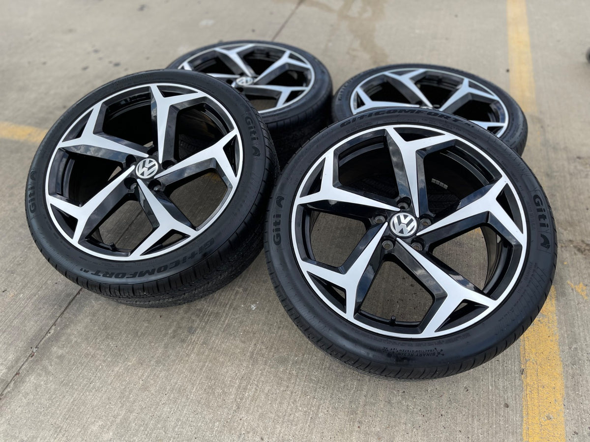19" VW Passat Golf GTI Jetta OEM 70070 black wheels rims tires SET