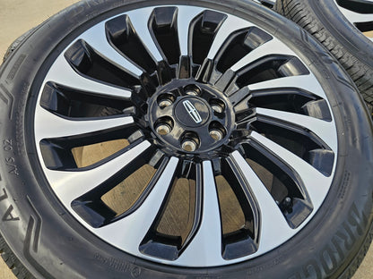 22" Lincoln Navigator OEM rims wheels 10499 95383 SET Black Label BRIDGESTONE