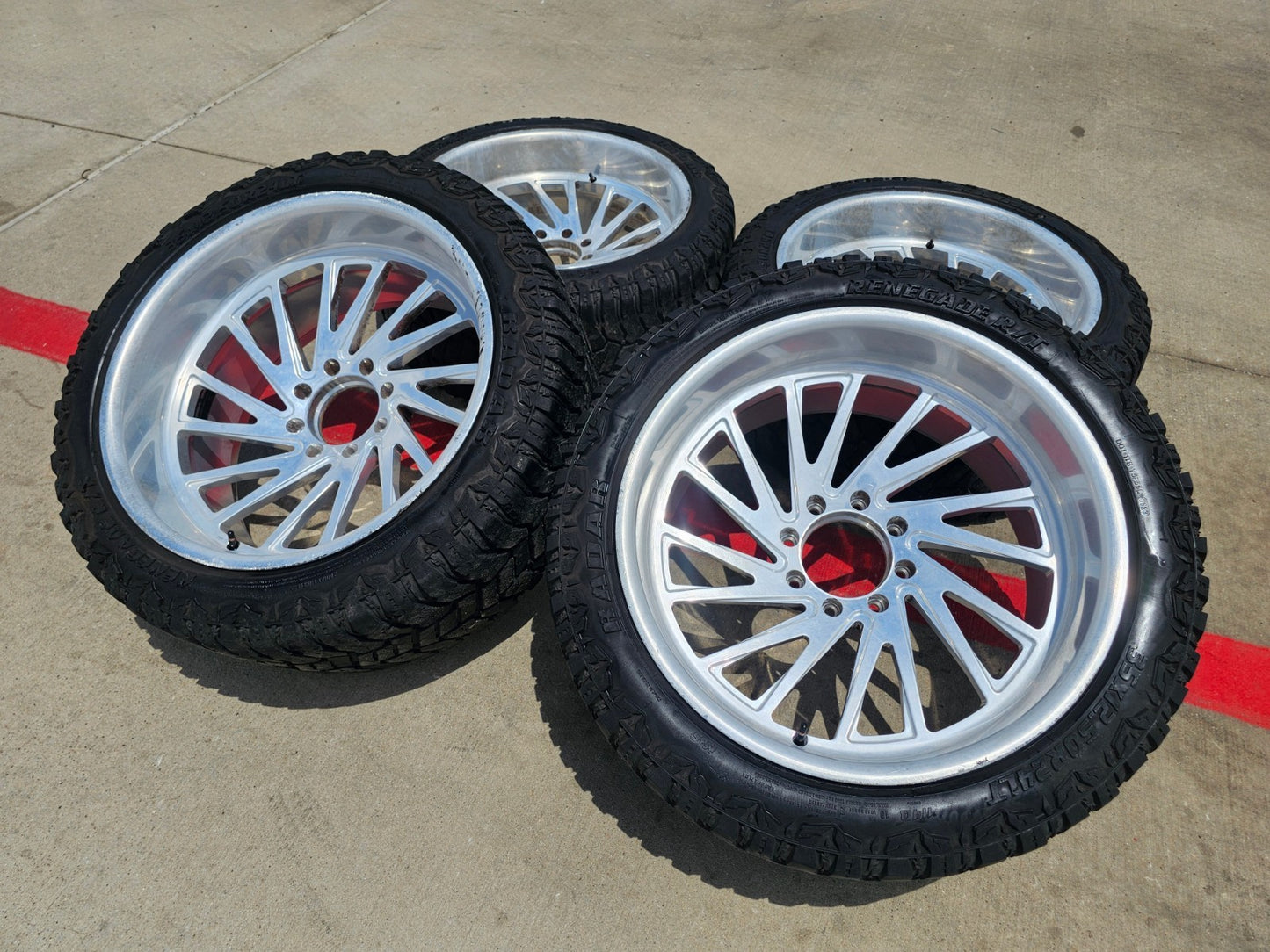 24x12 24" Aftermarket Ford F-250 F-350 FORGED SET rims wheels 8x170 -44 35"