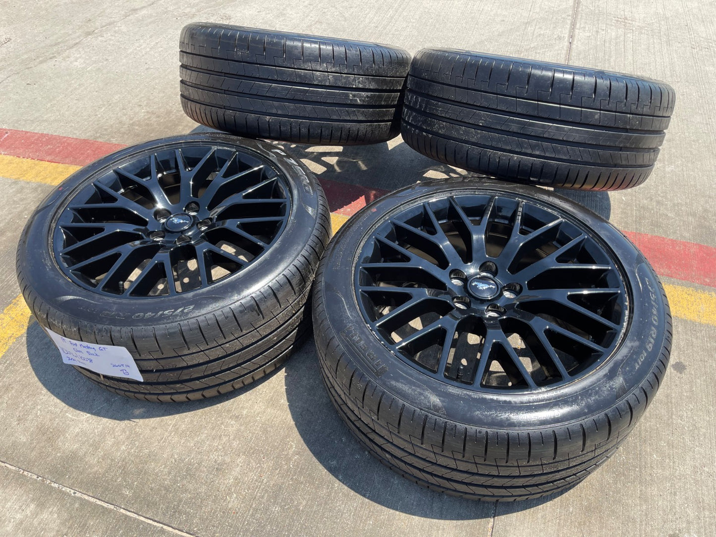 19" Ford Mustang GT Track Pack OEM 10036 10038 wheels rims PIRELLI