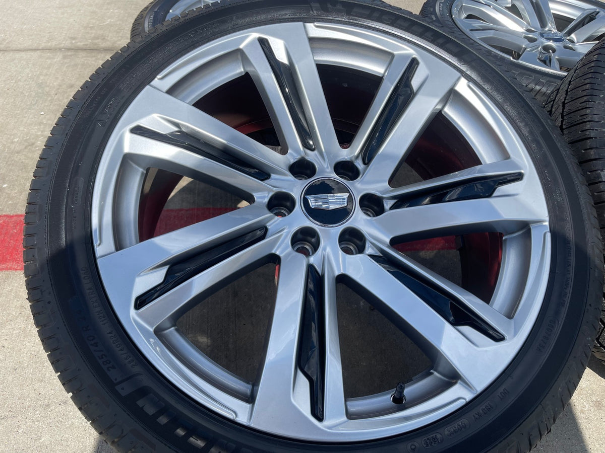 24" Cadillac Escalade V OEM PLATINUM wheels rims SET 2025 2026 2027 NEW MICHELIN