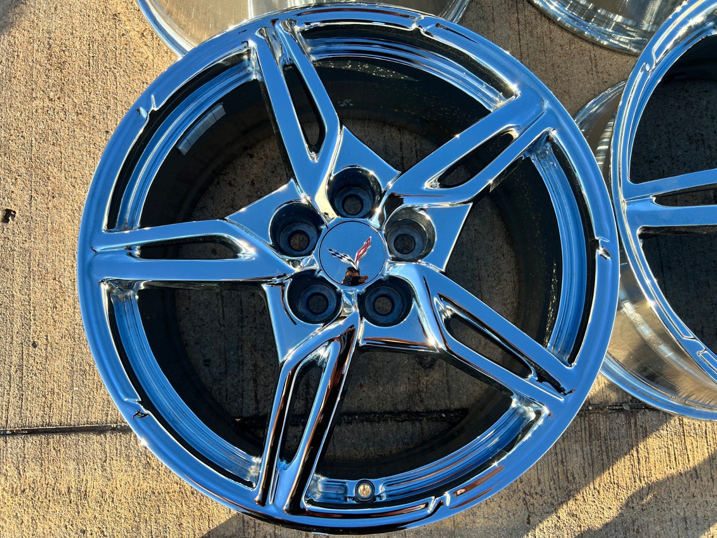 19" + 20" Chevy Corvette C8 OEM Replica rims 14007 14008 2023 2024 2025 USED