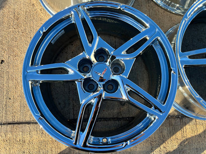 19" + 20" Chevy Corvette C8 OEM Replica rims 14007 14008 2023 2024 2025 USED