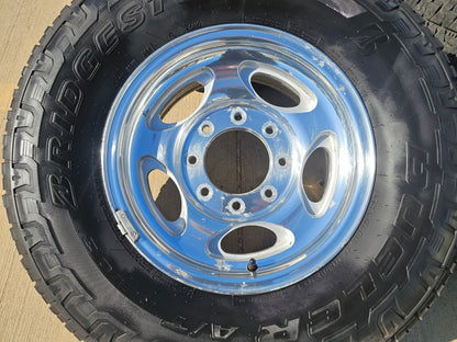 16" Ford F-250 F-350 Excursion OEM 3408 polished wheels rims SET BRIDGSETONE