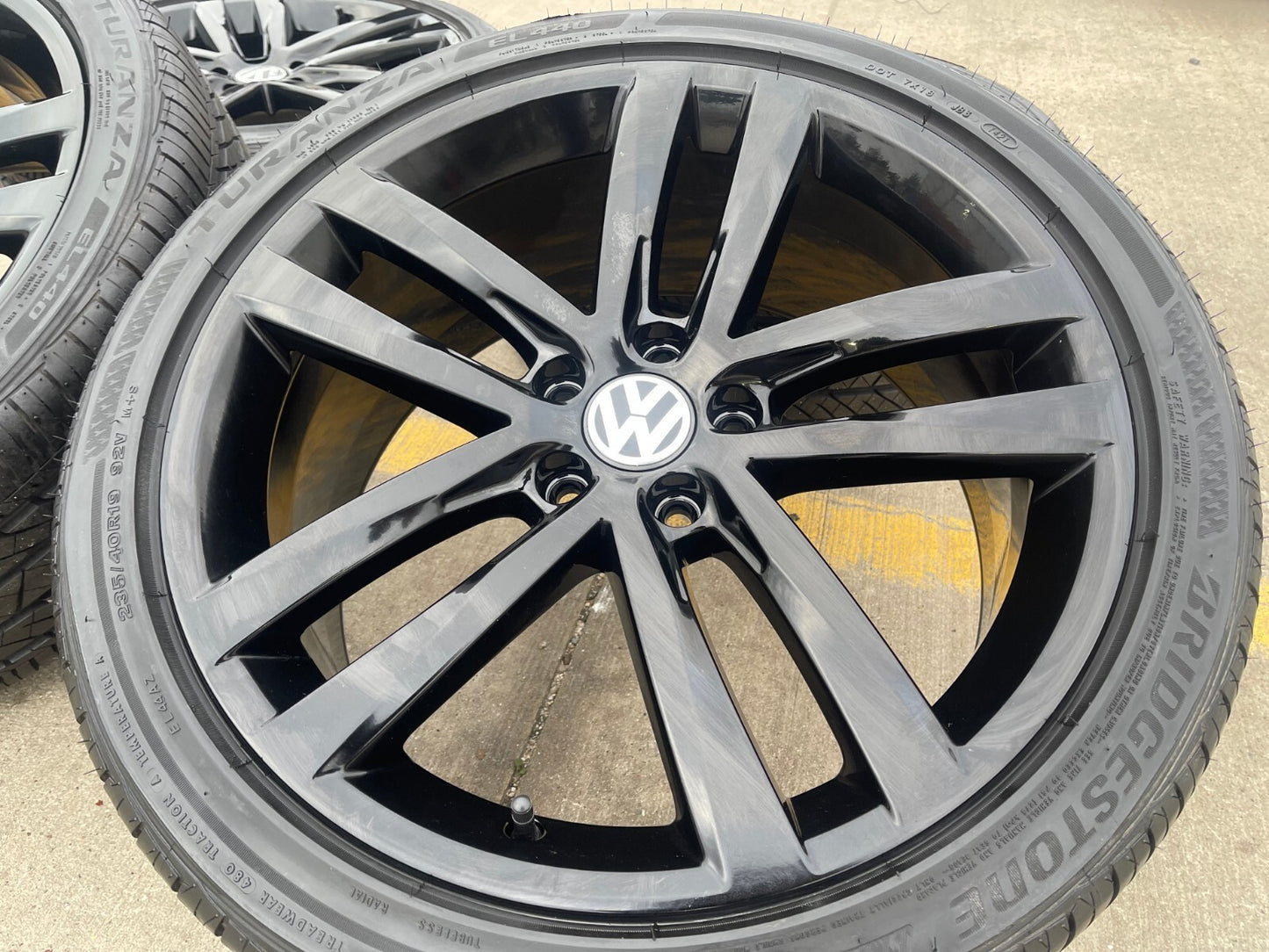 19" VW Passat Golf GTI Jetta OEM Salvador black wheels rims 70002 tires